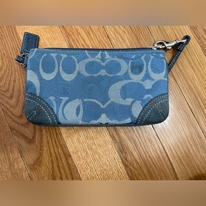 Blue coach wristlet